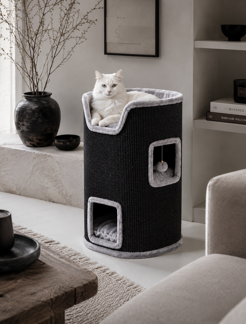 Boon krabmeubel sisal 2-gaats zwart/grijs 75 cm
