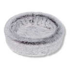 Enkele bontmand vanaf de bovenkant, maat 40 cm in het fluffy patroon bruin/wit