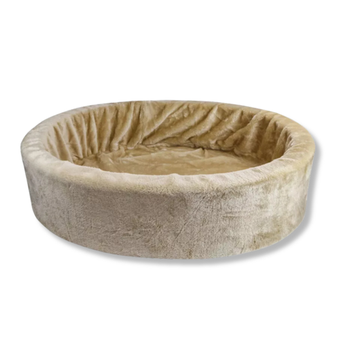 Napzzz ovale pluche mand voor kat of hond. Verkrijgbaar van 40 tot wel 120 cm. Geschikt van kitten tot grote hond. Stevige schuimrubberen kern met zacht pluche hoes in beige kleur. Hoes is afneembaar en wasbaar