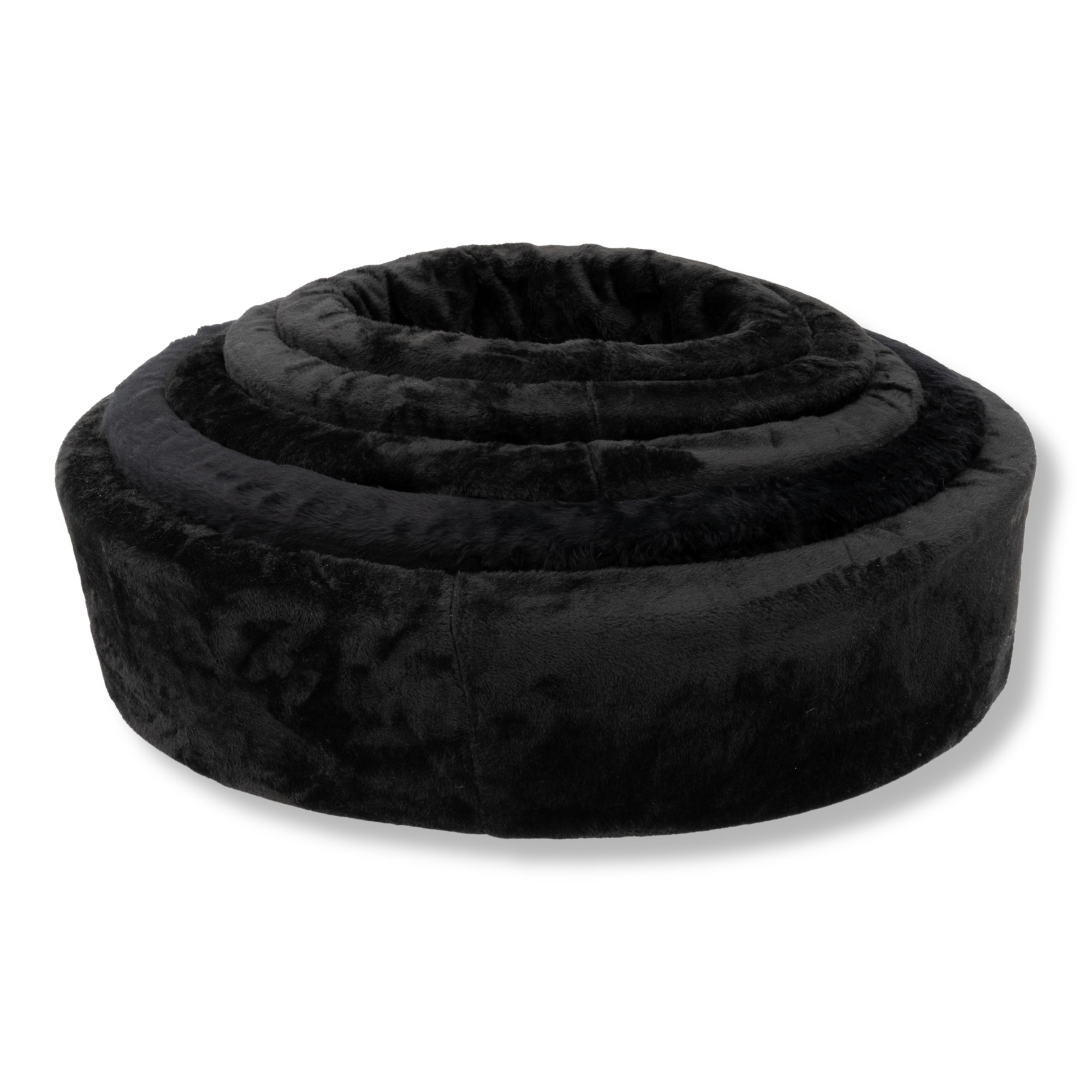 Napzzz ovale pluche bontmand in set afbeelding in de kleur effen zwart. Mand is verkrijgbaar van 40 tot wel 120 cm. Geschikt van kitten tot zeer grote honden. Stevige schuimrubberen kern en zacht pluche hoes bekleding. Hoes is wasbaar op lage temperatuur.
