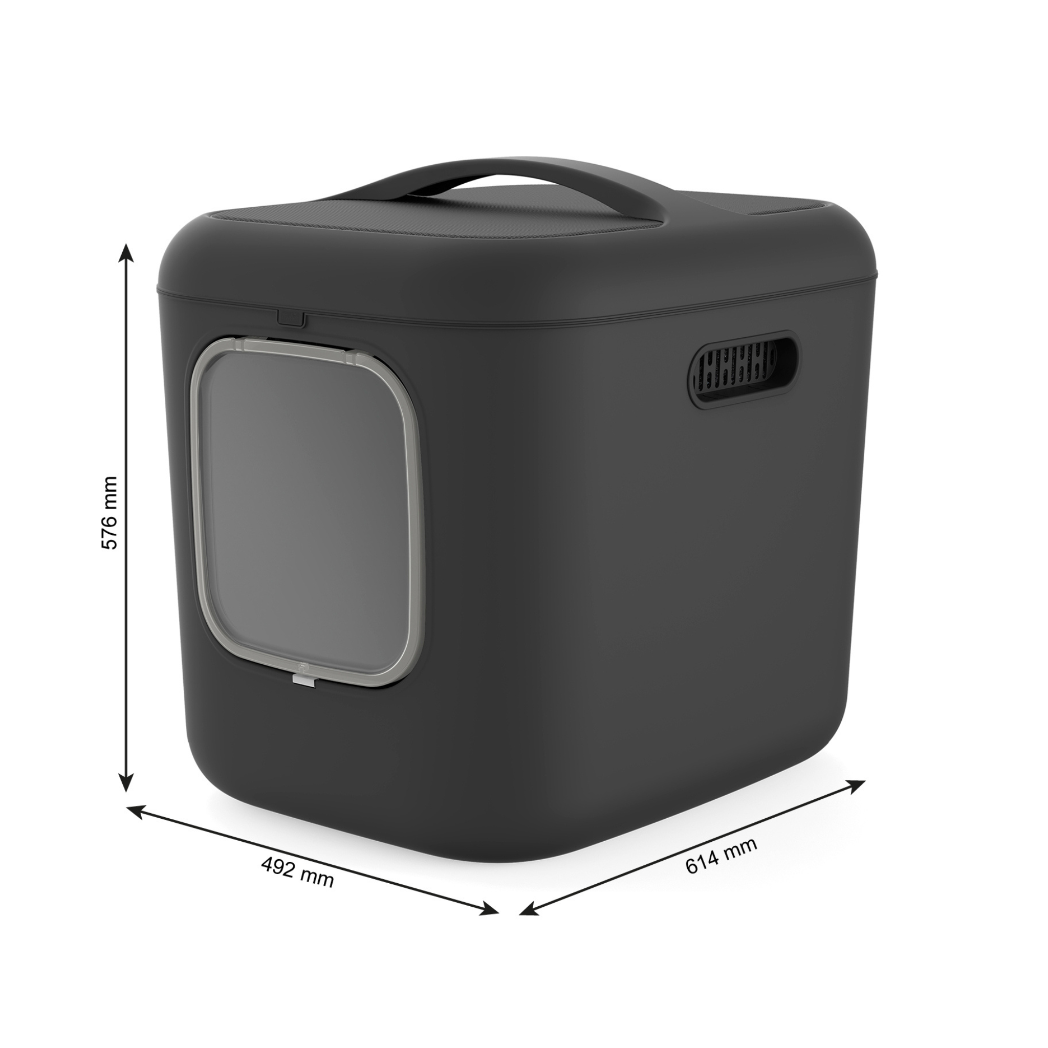 Biala XL kattentoilet 49x61 cm, ruime kattenbak met afmetingen zichtbaar