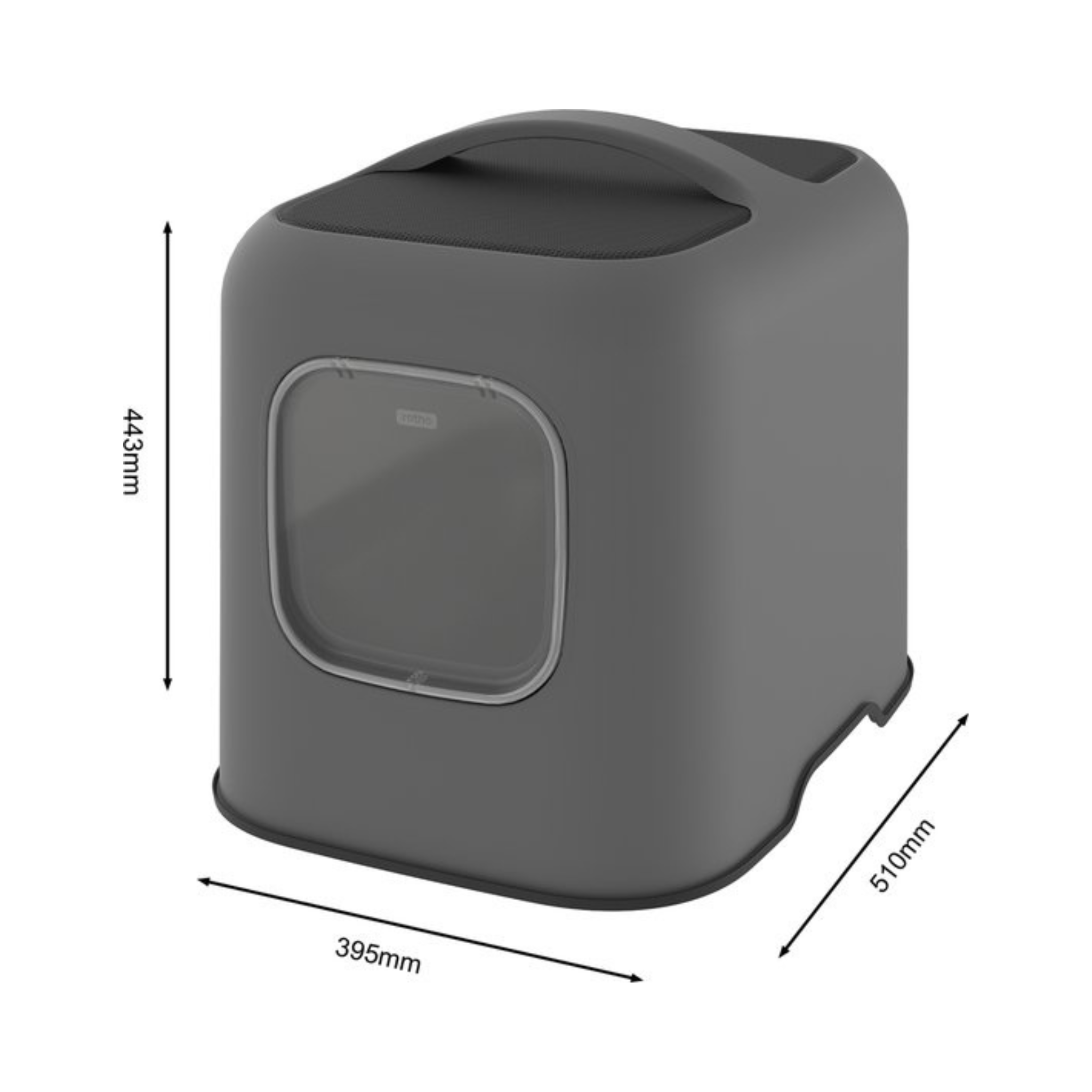 Biala Kattentoilet Antraciet Zijkant 44×39×51 cm – Ruim en Hygiënisch