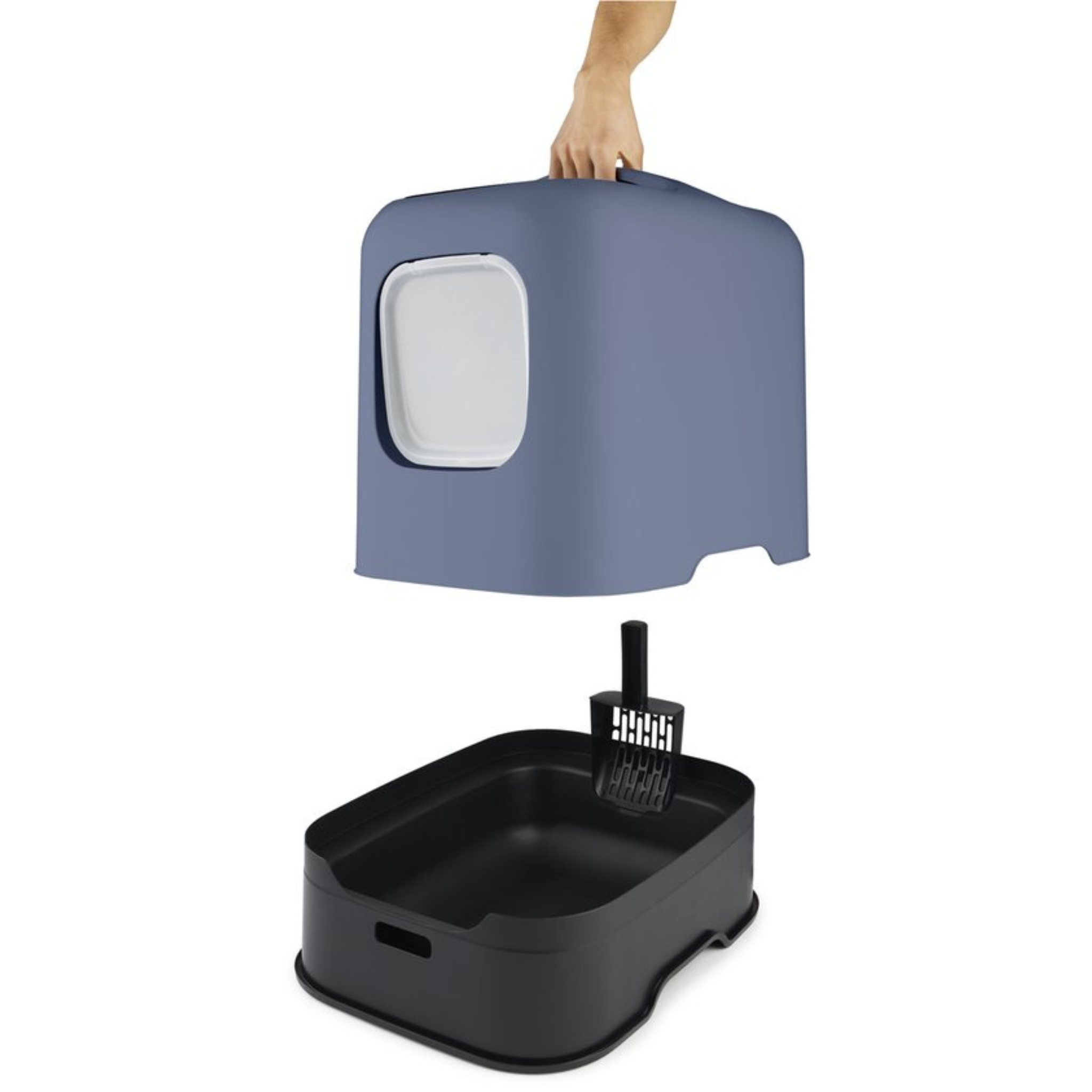 Biala Kattentoilet Hemelsblauw Optillen – Afneembare Kap met Handvat