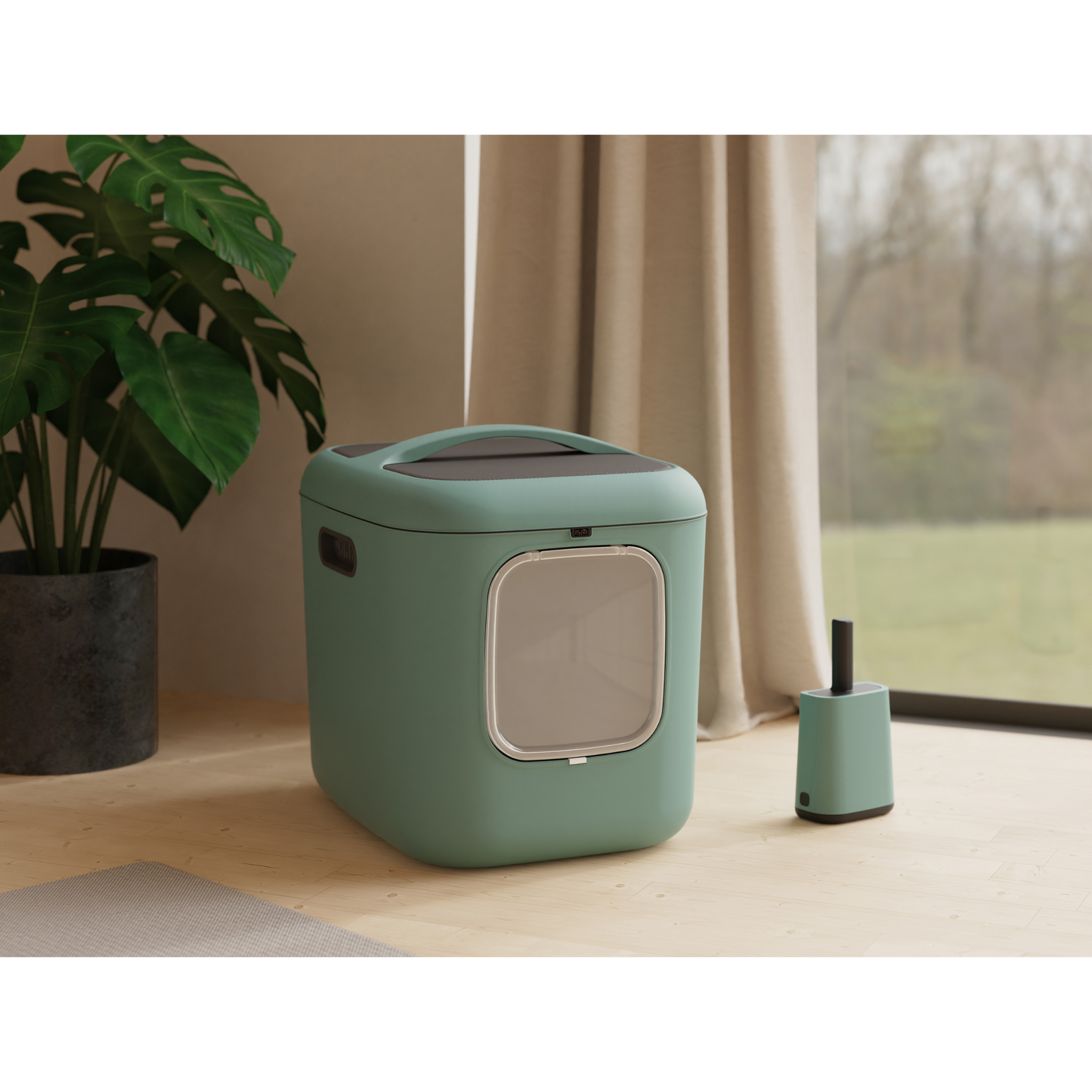 Biala XL Kattenbak Morsgroen in Interieur – Stijlvol, Hygiënisch en Comfortabel Kattentoilet voor Huisdieren