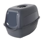 Bailey Kattenbak Antraciet Voorkant met Zwaaideurtje en Actief Koolfilter voor Frisse Geur