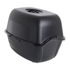 Bailey Kattenbak Zwart Achterkant met Diepe Bak en Anti-Morsrand voor Schone Kattenomgeving