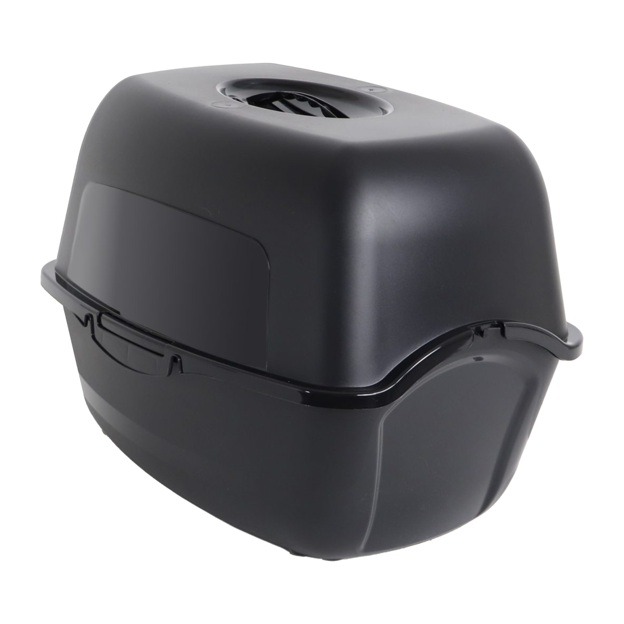 Bailey Kattenbak Zwart Achterkant met Diepe Bak en Anti-Morsrand voor Schone Kattenomgeving