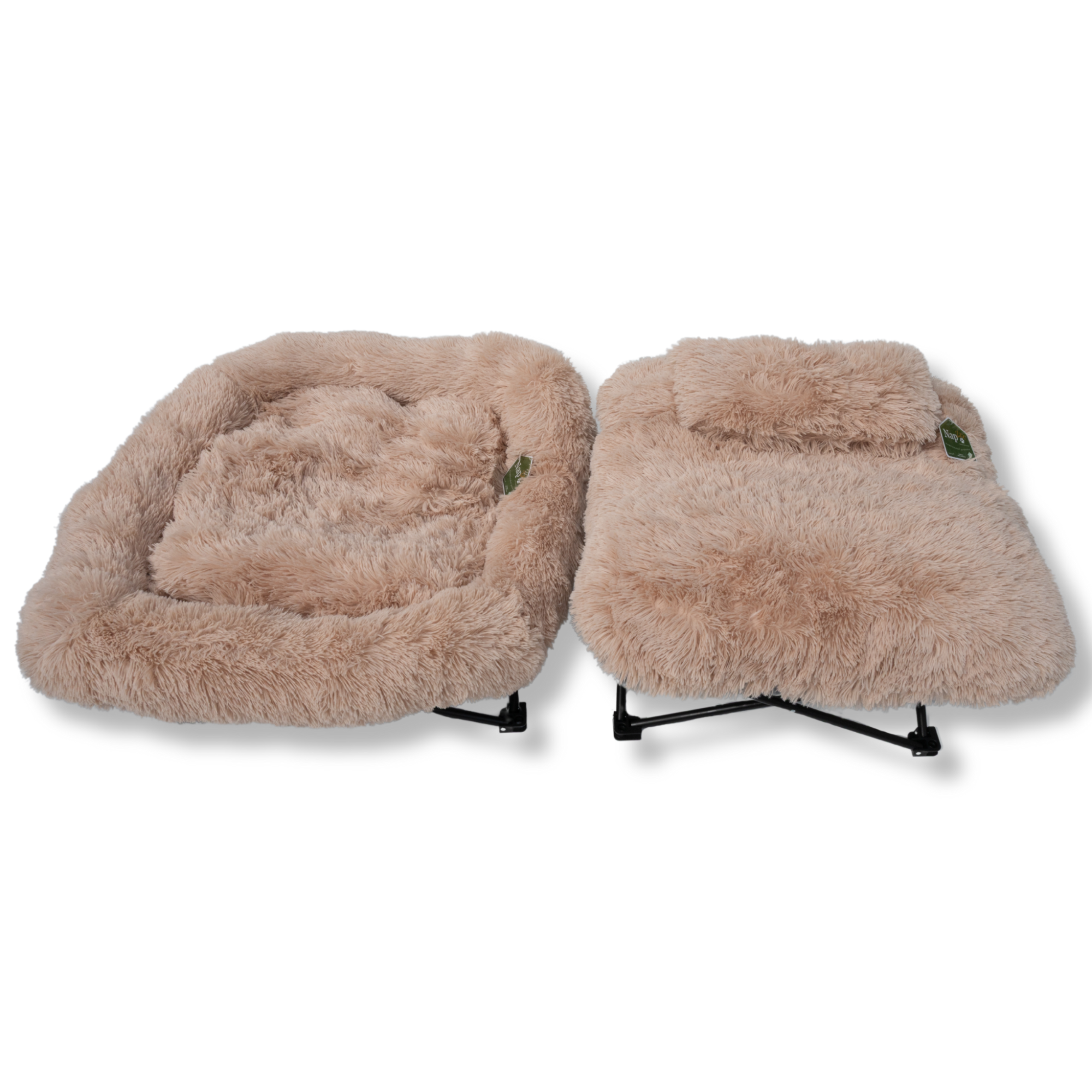 NapZZZ Fuzzle ligstoel beige vergeleken met andere kleur – pluche en comfortabel bedje voor huisdieren