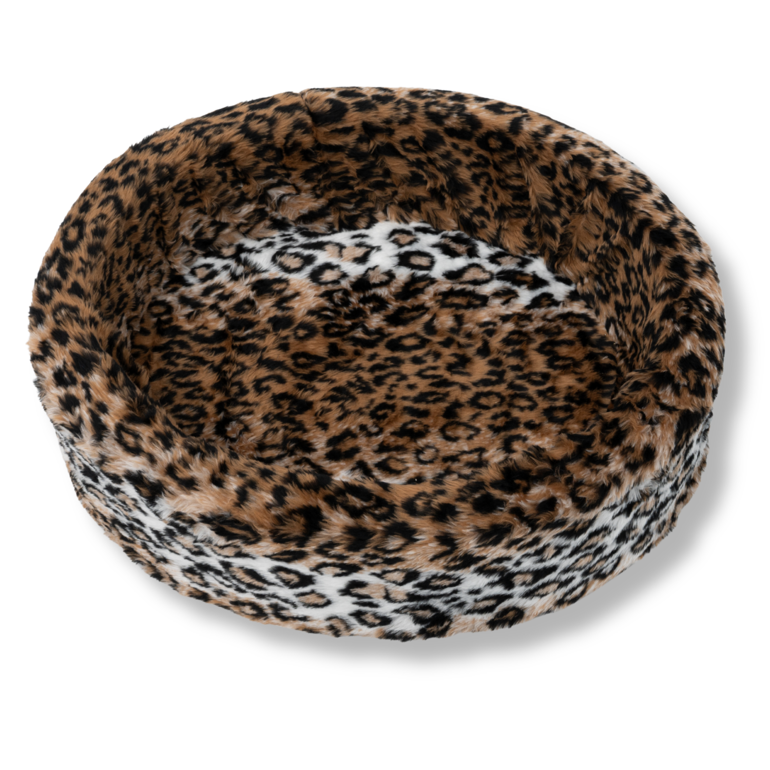 NapZZZ Ovale Bontmand Jaguar Beige voorkant, zachte en stevige mand, schuimrubberen vulling, wasbare hoes, stijlvol honden- en kattenbed